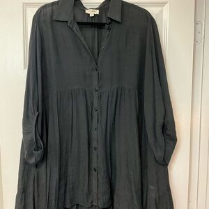 Umgee Black Button-Up Tunic